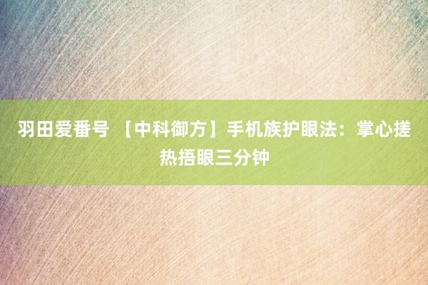 羽田爱番号 【中科御方】手机族护眼法：掌心搓热捂眼三分钟