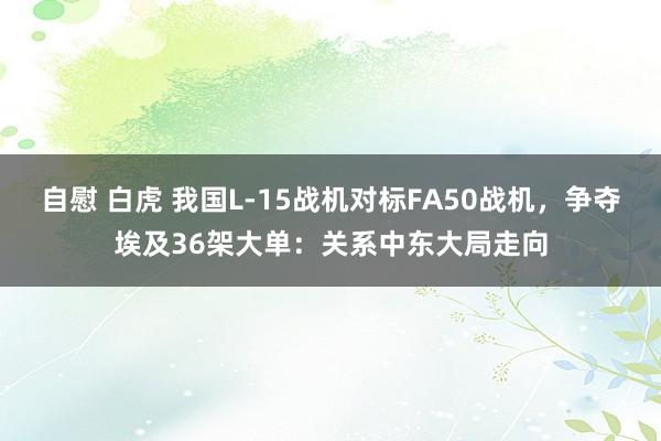自慰 白虎 我国L-15战机对标FA50战机，争夺埃及36架大单：关系中东大局走向