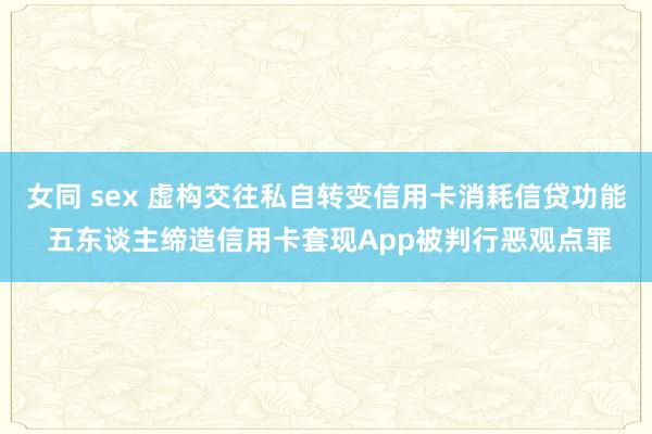 女同 sex 虚构交往私自转变信用卡消耗信贷功能 五东谈主缔造信用卡套现App被判行恶观点罪