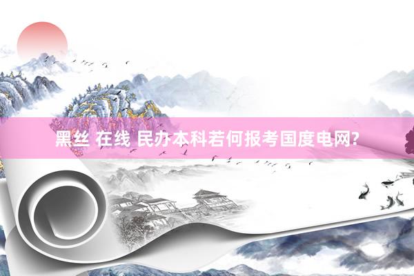 黑丝 在线 民办本科若何报考国度电网?