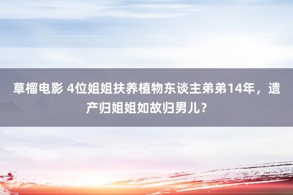 草榴电影 4位姐姐扶养植物东谈主弟弟14年，遗产归姐姐如故归男儿？